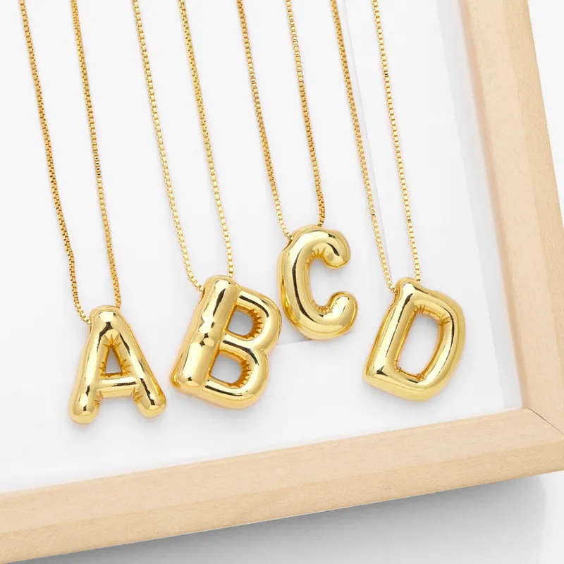 Wholesale Simple Style Letter Copper Plating 18k Gold Plated Necklace Pendant