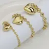 Wholesale Simple Style Heart Shape Copper Plating Gold Plated Bracelets