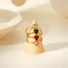 Wholesale 304 Stainless Steel Heart Shape PVD Coated Zircon 18K Real Gold Plated Vacation Modern Style IG Style Waterproof Non Tarnish Inlay Red Open Rings
