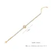 Copper 18K Gold Plated Simple Style Plating Inlay Water oplets Heart Shape Zircon Bracelets