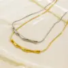 oly-0f2524ff0d8e48bda679c27969e754cc Wholesale PVD Coated 18K Gold Real Gold Plated Geometric 304 Stainless Steel Simple Style Waterproof Non Tarnish 304 Stainless Steel Necklace