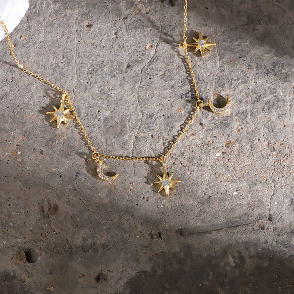 Wholesale Golden Star Moon Necklace