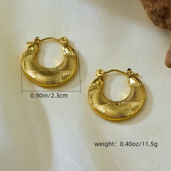 Electroplating 18K Gold Golden Plated Irregular 304 Stainless Steel Simple Style Hoop Earrings