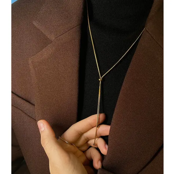 Wholesale 1 Piece Fashion Geometric Titanium Steel Plating Sweater Chain