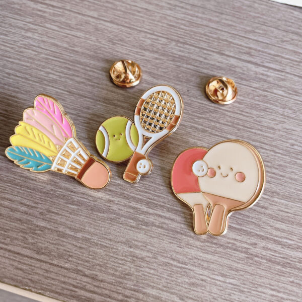 Wholesale Badminton and table tennis brooches are available
