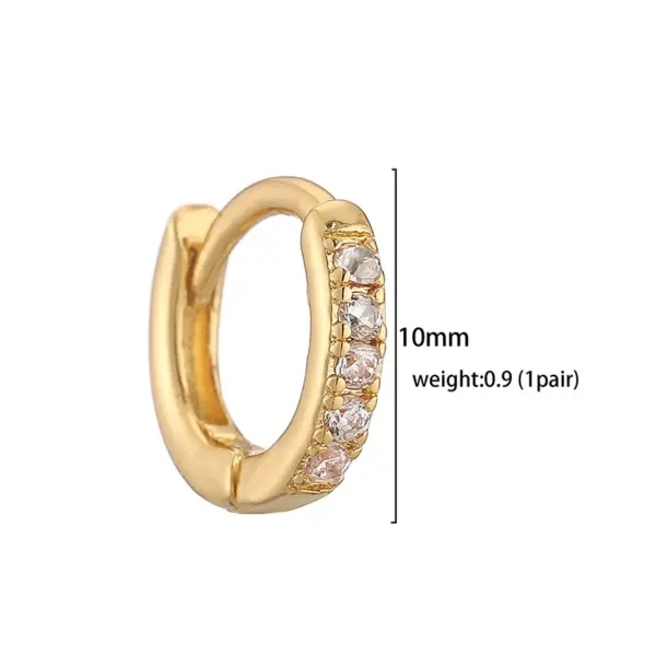 Wholesale 1 Pair Casual Simple Style Classic Style Round Plating Inlay Copper Zircon 18k Gold Plated Hoop Earrings