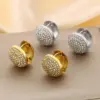 Wholesale Ion Plating (IP) 18K Gold Plated Round 304 Stainless Steel Vintage Style Simple Style Waterproof Non Tarnish Earrings