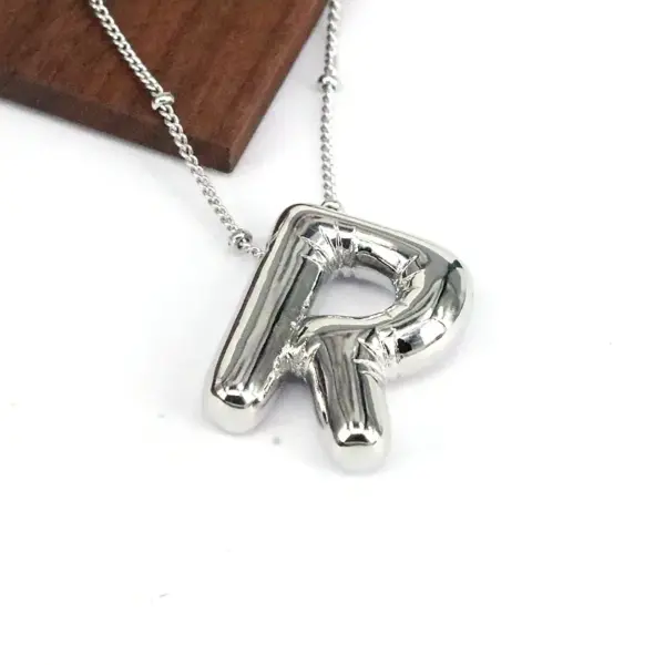 Wholesale Hip-hop Simple Style Classic Style Letter Copper Silver Plated Pendant Necklace In Bulk