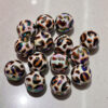 Wholesale 16mm dual-color UV plated printed leopard print beaded DIY pen, phone chain, keychain, car pendant and other accessories
