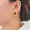 Wholesale PVD Coated 18K Gold Plated Water Droplets 304 Stainless Steel Retro Baroque Style Classic Style Waterproof Non Tarnish Ear Studs