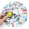 Wholesale 50 Skull Graffiti Laser Horror Trend Creative Sticker