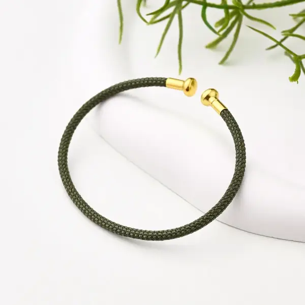oly-0f4038255176ea98ca9bec29944c052c Wholesale Nylon Copper 18K Gold Plated Handmade Plating Multicolor Simple Solid Color Adjustable Bracelet