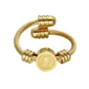 Wholesale Vacuum Plating Real Gold Plated Solid Color 304 Stainless Steel Simple Style Waterproof Non Tarnish 304 Stainless Steel Bangle