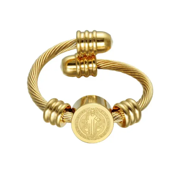 Wholesale Vacuum Plating Real Gold Plated Solid Color 304 Stainless Steel Simple Style Waterproof Non Tarnish 304 Stainless Steel Bangle