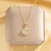 Wholesale Jewelry Glam Luxurious Solid Color 304 Stainless Steel Copper Diamond 18K Gold Plated Plating Inlay Pendant Necklace