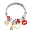 Wholesale Fashion Heart Shape Titanium Steel Inlay Zircon Bangle 1 Piece