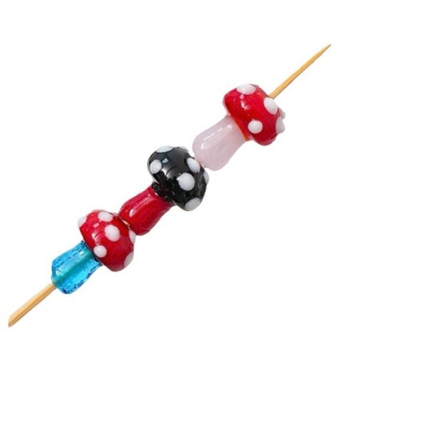 Wholesale [Mushroom] Lightworker Glaze Contrast Cute Beaded Beaded DIY Earrings Bracelet Necklace Handmade Jewelry Material