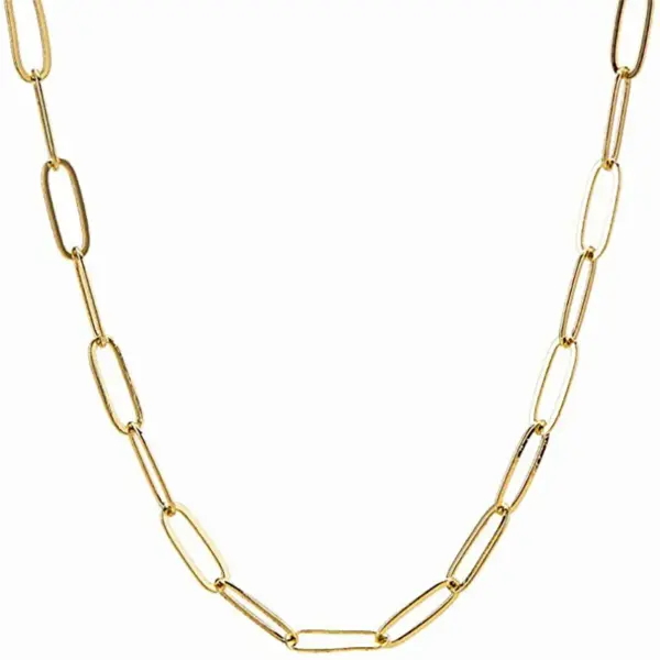 Simple Basic Chain Stainless Steel 18k Stacking With Plain Chain Paper Clip Chain