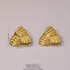 201 Stainless Steel 304 Stainless Steel Triangle Electroplating Stone-Free Imitation Gold Simple Style Plating Gold Ear Studs