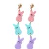 Wholesale European and American Cross-border Easter Bunny Earrings Cute Bunny Earrings Easter Party Ear Jewelry