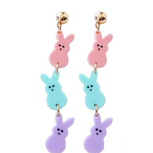 Wholesale European and American Cross-border Easter Bunny Earrings Cute Bunny Earrings Easter Party Ear Jewelry