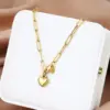 Wholesale Jewelry Romantic Heart Shape 304 Stainless Steel 18K Gold Plated Handmade Pendant Necklace
