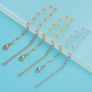 PVD Coated 18K Gold Real Gold Plated Solid Color Stainless Steel Simple Style Classic Style Waterproof Non Tarnish 304 Stainless Steel Bracelets