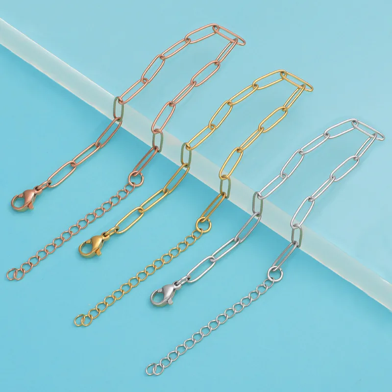 Wholesale PVD Coated 18K Gold Real Gold Plated Solid Color Stainless Steel Simple Style Classic Style Waterproof Non Tarnish 304 Stainless Steel Brace