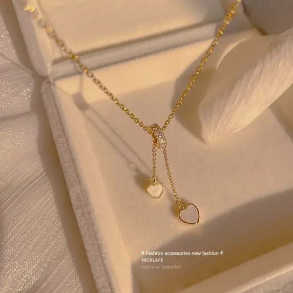 Fashion Heart-shaped Pendant Titanium Steel Necklace Female