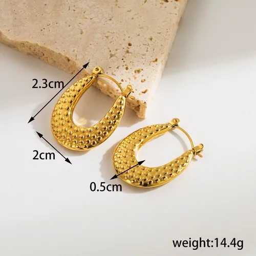 Wholesale 1 Pair Simple Style U Shape Geometric Heart Shape Plating 304 Stainless Steel 18K Gold Plated Stainless Steel Earrings