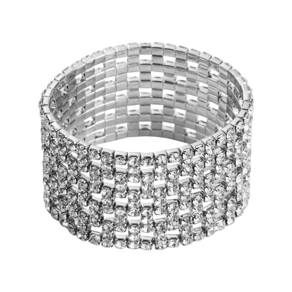 oly-0f5e34ec4de9b955a4ccca825d49b06d Wholesale Hollow Claw Chain Full Diamond Bracelet Multi-row Wide-brimmed Elastic Bracelet Internet Celebrity Same Style Fashion Bracelet Jewelry