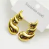 Wholesale 304 Stainless Steel Paisley Water Droplets Electroplating 18K Gold Plated Golden Plated Elegant Waterproof Non Tarnish Gold Ear Studs