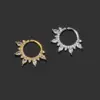 Wholesale Copper Zircon Ear Bone Nail Women's Pear-shaped Stone Screw Buckle Piercing Earrings Nose Ring