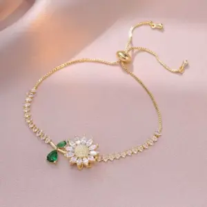 Upgraded SUNFLOWER Bracelet Zircon / Gold