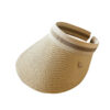 Wholesale Summer outdoor travel straw woven empty top peaked cap female seaside beach headband sun protection sun hat