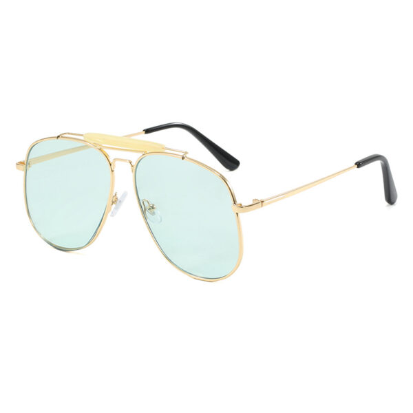 Wholesale European and American Ladies Toad Mirror Metal Large Frame Sunglasses 2024 New Sunglasses Ins Popular Same Style Sunglasses