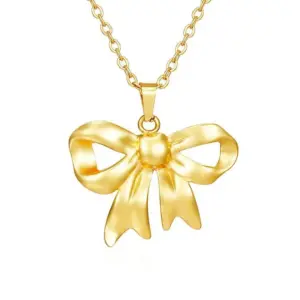 Bow Necklace Gold One MS-537
