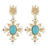 oly-0f72f80b0557a00908301e128070039d Wholesale Korean Dongdaemun Retro Baroque Cross Stud Earrings for Women - Trendy and Fashionable Turquoise Gemstone Earrings