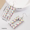 Wholesale European and American colored diamond exaggerated bohemian earrings women inlaid pearl turquoise fashion shiny earrings cross-border supply
