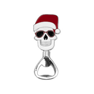 Red Santa hat skull beer opener