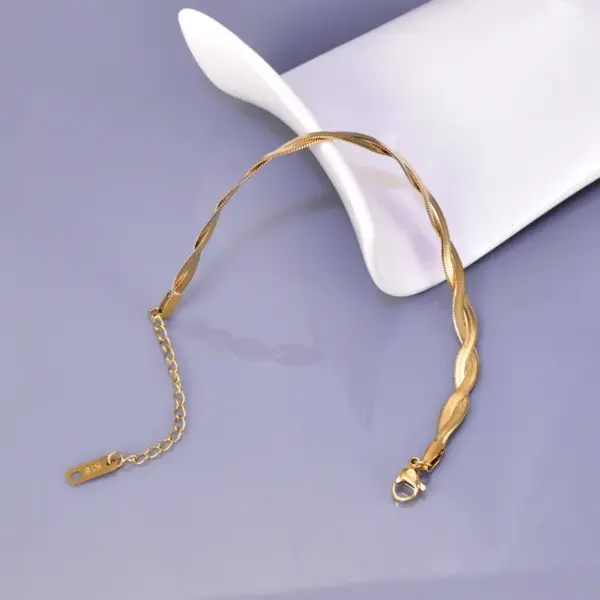 PVD Coated Real Gold Plated 18K Gold Ft 304 Stainless Steel Titanium Steel Casual Waterproof Non Tarnish 304 Stainless Steel Titanium Steel Bracelets