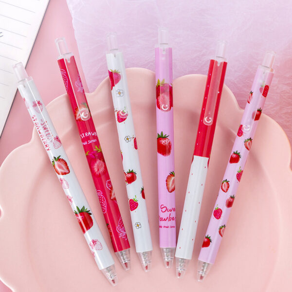 Wholesale Cute and sweet strawberry click gel pen