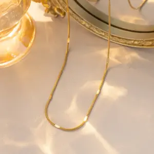 Round Snake Embossed Chain 40+5cm-gold / A Bundle of One Hundred Pieces Without Packaging