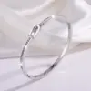 Wholesale 304 Stainless Steel Geometric Solid Color PVD Coated Rhinestones Real Gold Plated 18K Gold Hip-Hop Waterproof Non Tarnish Bangle