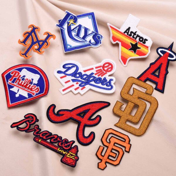 Wholesale In stock baseball team badge embroidery team logo cloth stickers clothes bag decoration decals repair hole patch stickers