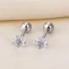 Wholesale 1 Pair Simple Style Square Inlay 304 Stainless Steel Zircon 18K Gold Plated Stainless Steel Earrings