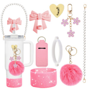 New 8-piece set in pink (excluding cups and straws)