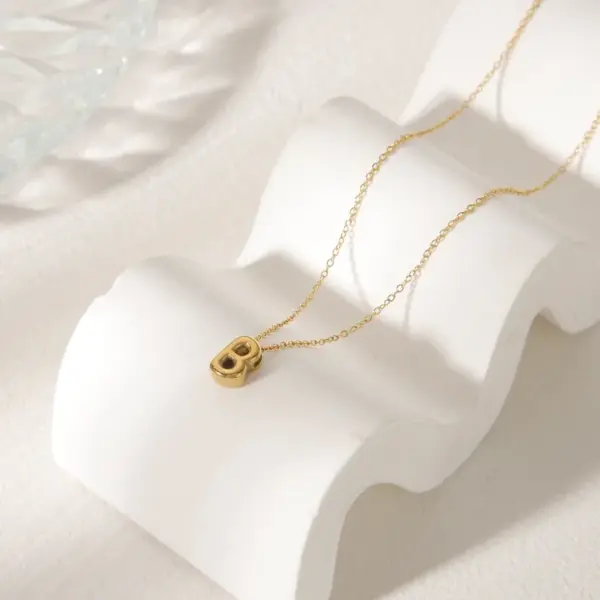 Wholesale Jewelry Simple Style Commute Letter 304 Stainless Steel 18K Gold Plated Pendant Necklace