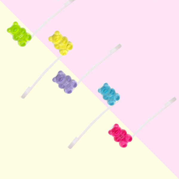 Wholesale Cartoon bear silicone straw cap detachable 8-10MM