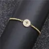 Wholesale Simple Copper Micro-inlaid White Zirconium Cross Bracelet